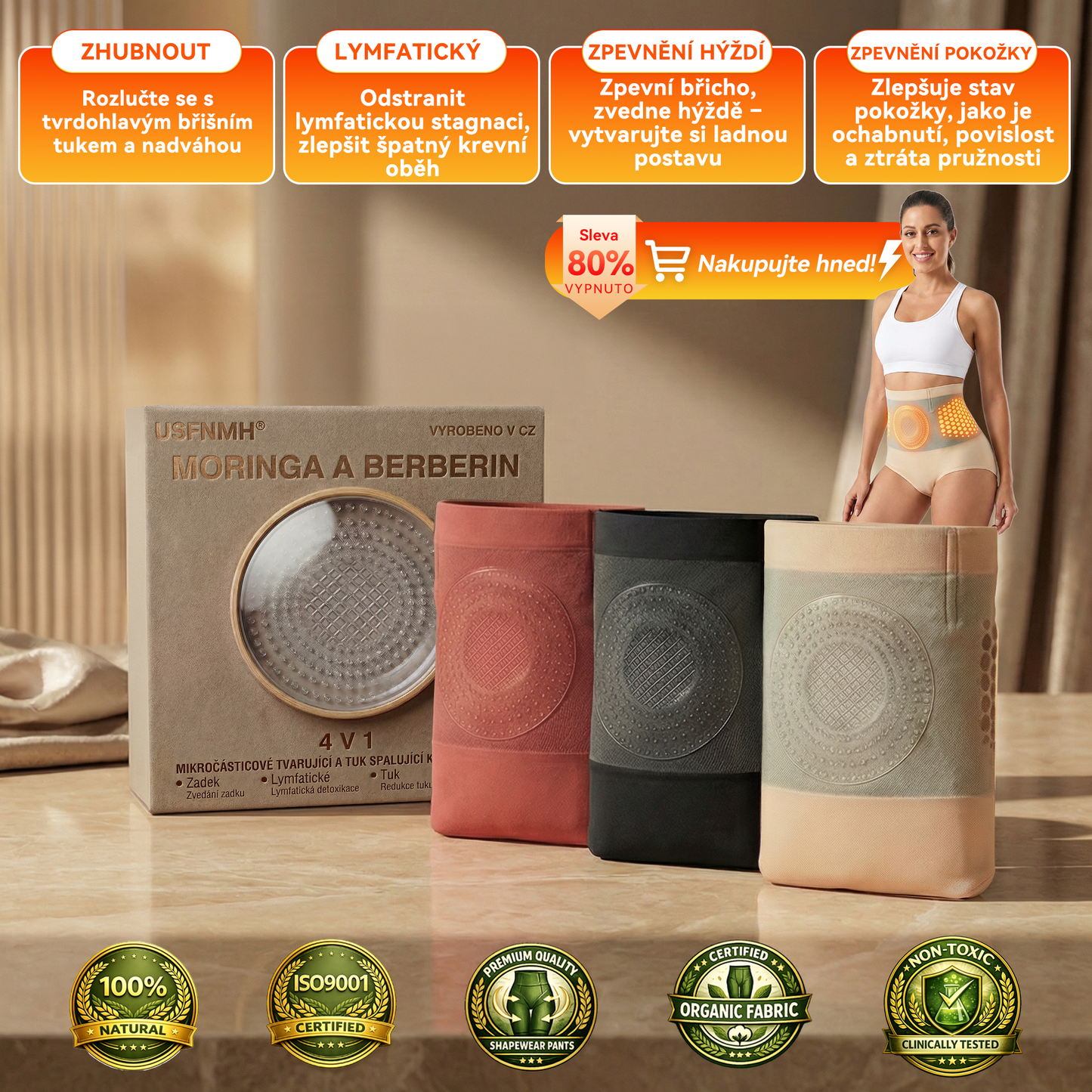 🇨🇿PAURAJU® 4v1 Termogenní Tvarující Šortky s Moringou a Berberin 💯 – ⚡ Kompresní Kraťasy pro Tvarování Postavy, Podporu Metabolismu & Denní Nošení (30 min rutina) 🌸 Časově omezená sleva až 70 %🔥