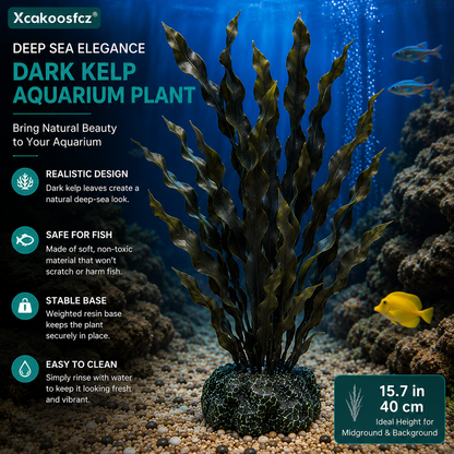 Xcakoosfcz® Deep Sea Elegance Dark Kelp Aquarium Plant