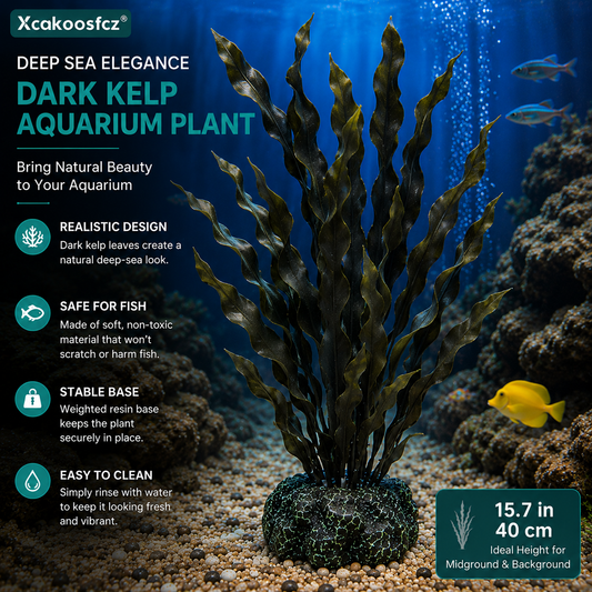 Xcakoosfcz® Deep Sea Elegance Dark Kelp Aquarium Plant