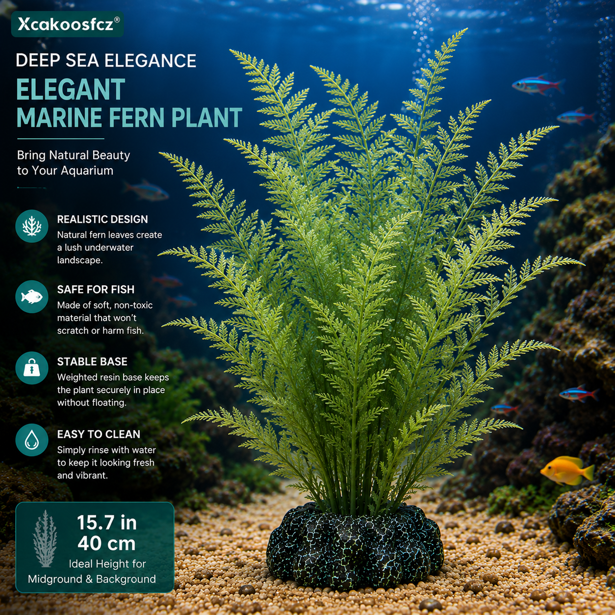 Xcakoosfcz® Deep Sea Elegance Elegant Marine Fern Plant
