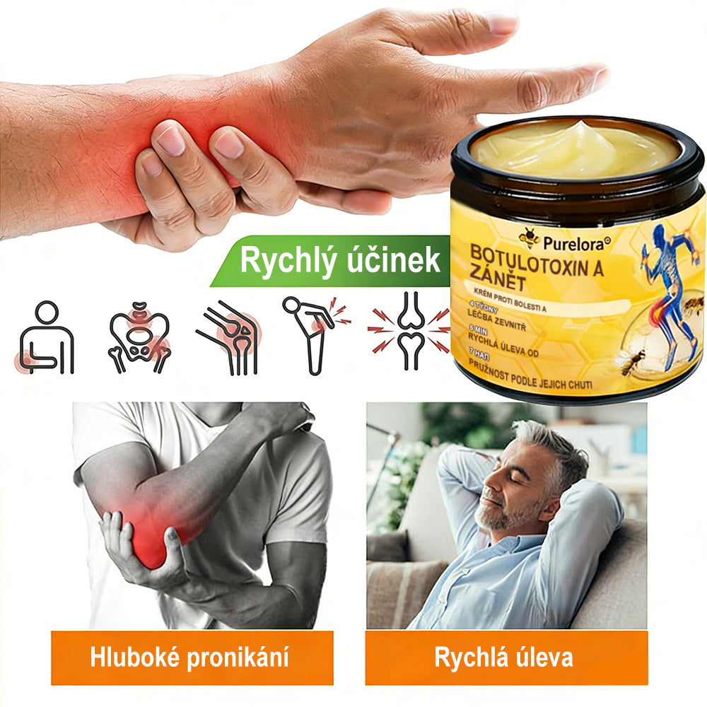 Krém na zmírnění bolesti a zpevnění kostí Purelora® s botulotoxinem a včelím jedem 🐝🌿 (Speciálně pro seniory a doporučen ortopedickými specialisty) 🔥🔥
