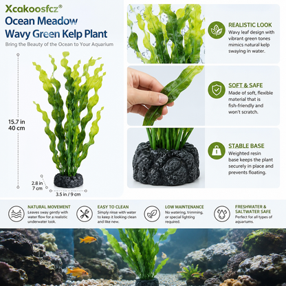Xcakoosfcz® Ocean Meadow Wavy Green Kelp Plant