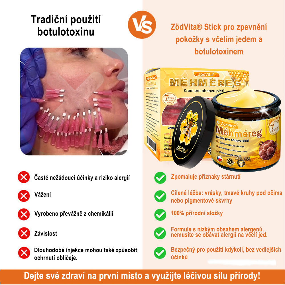 🇨🇿 ZödVita® Krém na obnovu pleti s včelím jedem☄️ Přírodní krém proti stárnutí, zpevňuje pleť, redukuje vrásky – 50 ml