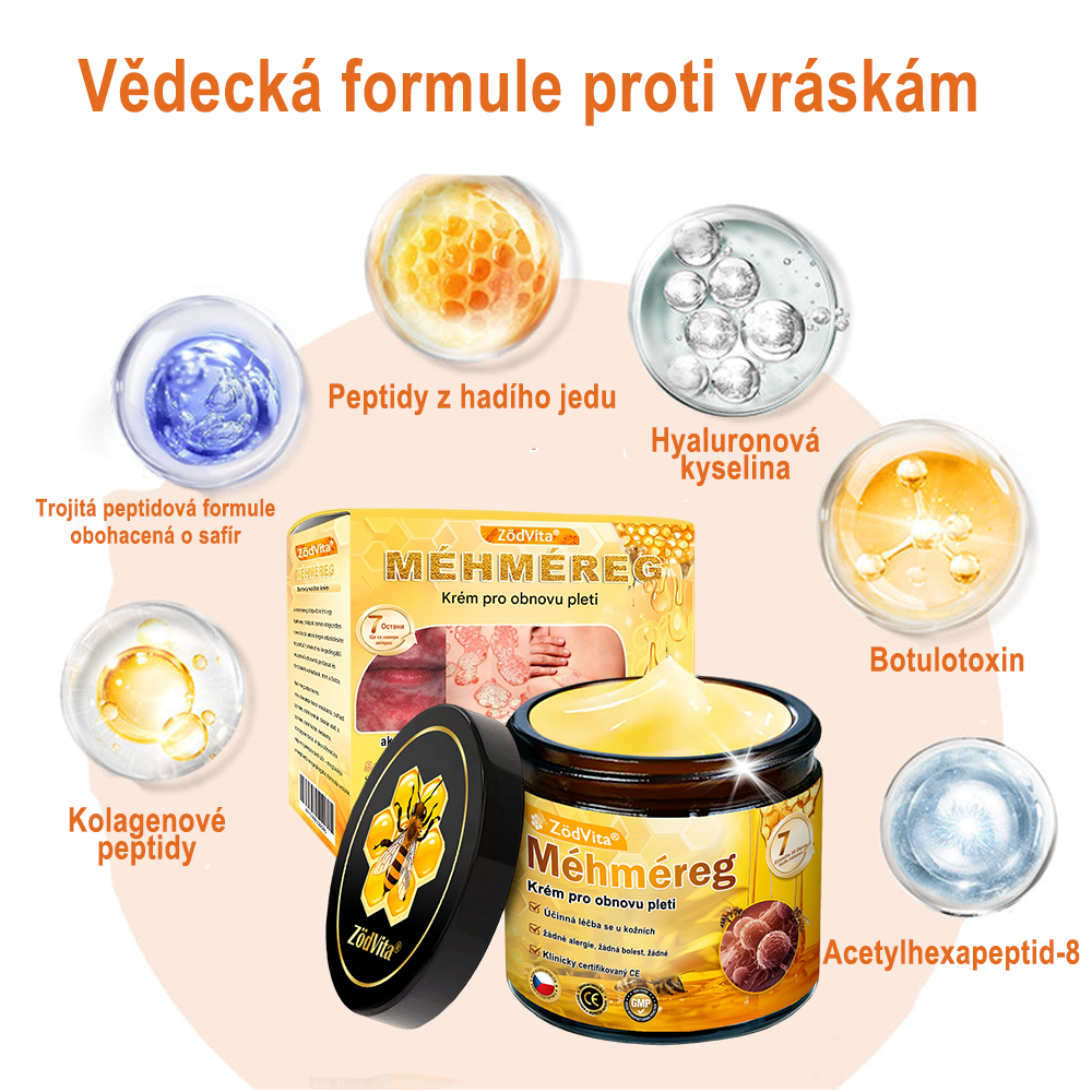 🇨🇿 ZödVita® Krém na obnovu pleti s včelím jedem☄️ Přírodní krém proti stárnutí, zpevňuje pleť, redukuje vrásky – 50 ml