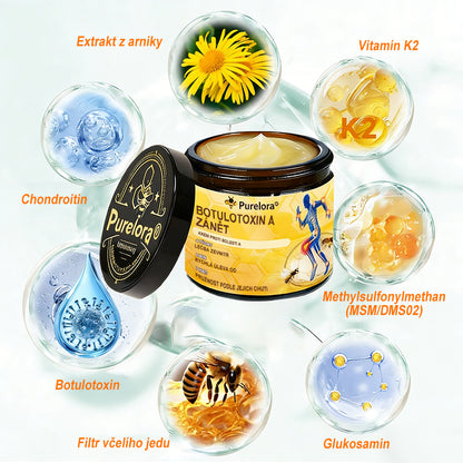 Krém na zmírnění bolesti a zpevnění kostí Purelora® s botulotoxinem a včelím jedem 🐝🌿 (Speciálně pro seniory a doporučen ortopedickými specialisty) 🔥🔥