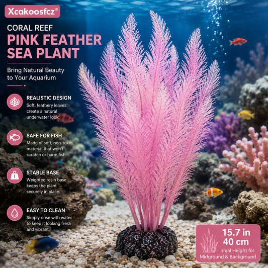 Xcakoosfcz® Coral Reef Pink Feather Sea Plant