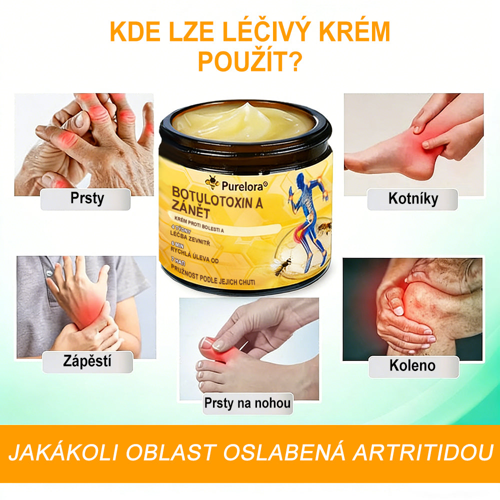 Krém na zmírnění bolesti a zpevnění kostí Purelora® s botulotoxinem a včelím jedem 🐝🌿 (Speciálně pro seniory a doporučen ortopedickými specialisty) 🔥🔥