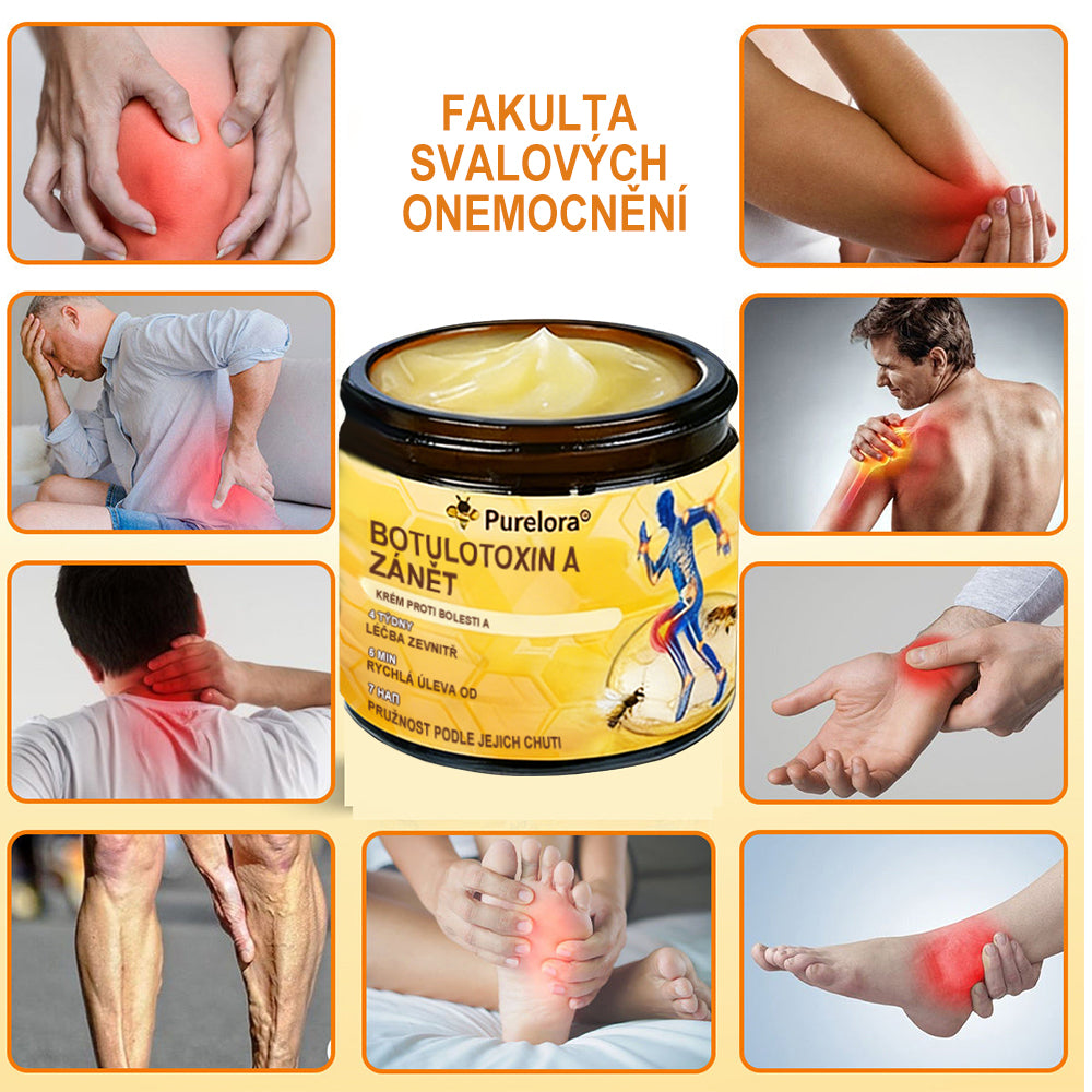 Krém na zmírnění bolesti a zpevnění kostí Purelora® s botulotoxinem a včelím jedem 🐝🌿 (Speciálně pro seniory a doporučen ortopedickými specialisty) 🔥🔥