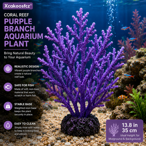 Xcakoosfcz® Coral Reef Purple Branch Aquarium Plant