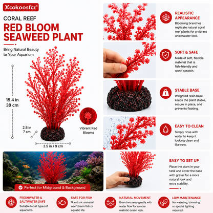 Xcakoosfcz® Coral Reef Red Bloom Seaweed Plant