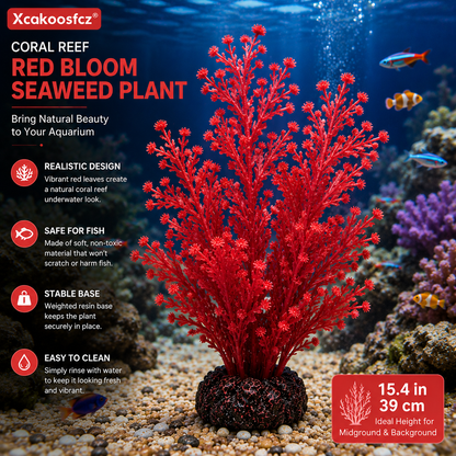 Xcakoosfcz® Coral Reef Red Bloom Seaweed Plant