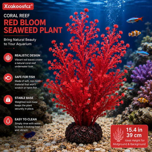 Xcakoosfcz® Coral Reef Red Bloom Seaweed Plant