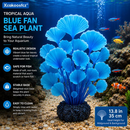 Xcakoosfcz® Tropical Aqua Blue Fan Sea Plant