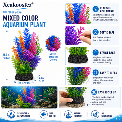 Xcakoosfcz® Tropical Aqua Mixed Color Aquarium Plant